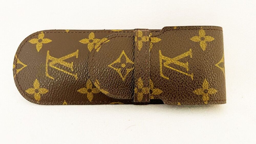 Louis Vuitton Monogram Etui Stylo Pen Case Brown Vintage date code: CA0052